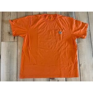 Carhartt Men's Orange Pocket T-shirt. Size 2XL